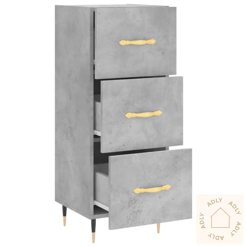 Skjenk Betonggrå 34,5X34X90 Cm Konstruert Tre