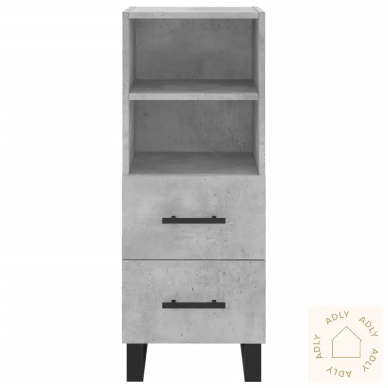 Skjenk Betonggrå 34,5X34X90 Cm Konstruert Tre