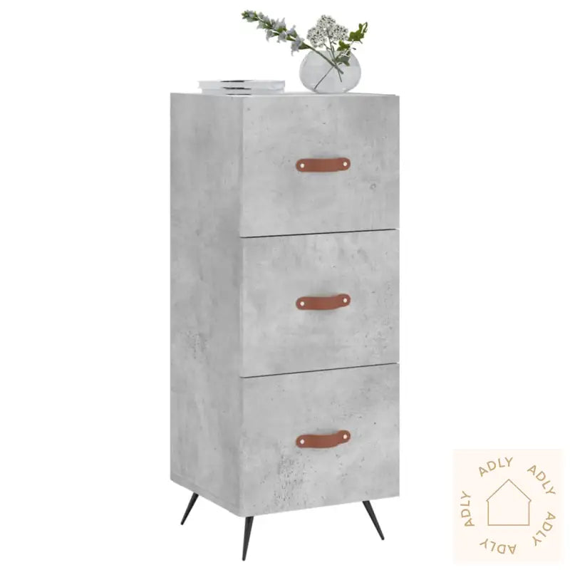 Skjenk Betonggrå 34,5X34X90 Cm Konstruert Tre