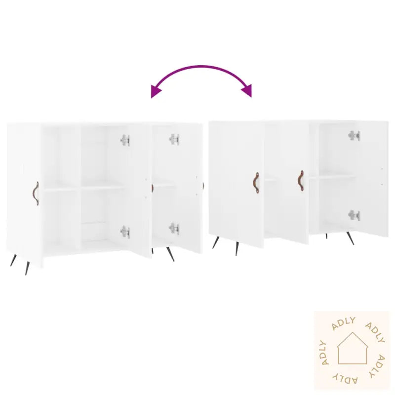 Skjenk Hvit 90X34X80 Cm Konstruert Tre
