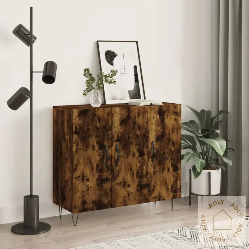 Skjenk Røkt Eik 90X34X80 Cm Konstruert Tre
