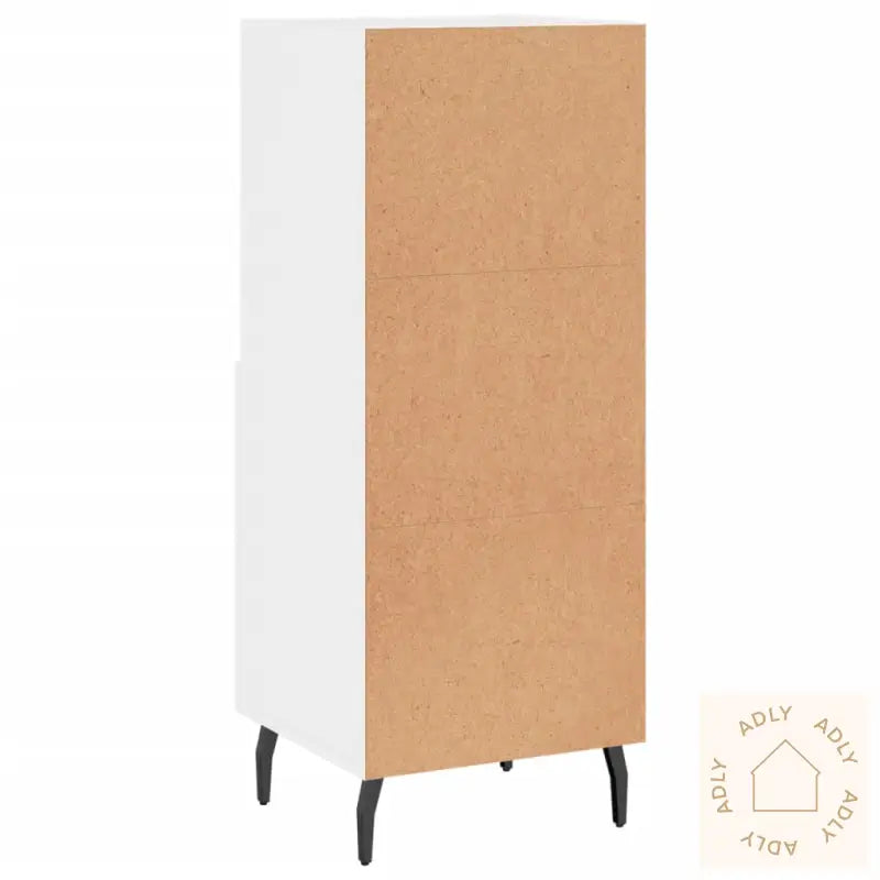 Skjenk Høyglans Hvit 34,5X34X90 Cm Konstruert Tre