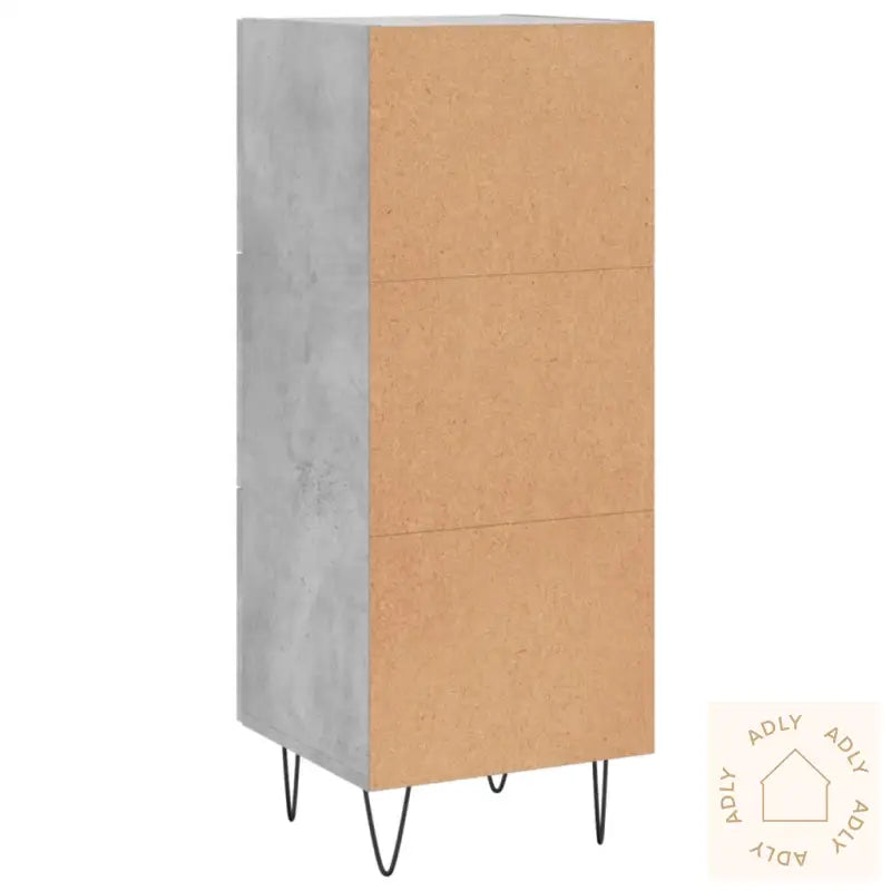 Skjenk Betonggrå 34,5X34X90 Cm Konstruert Tre