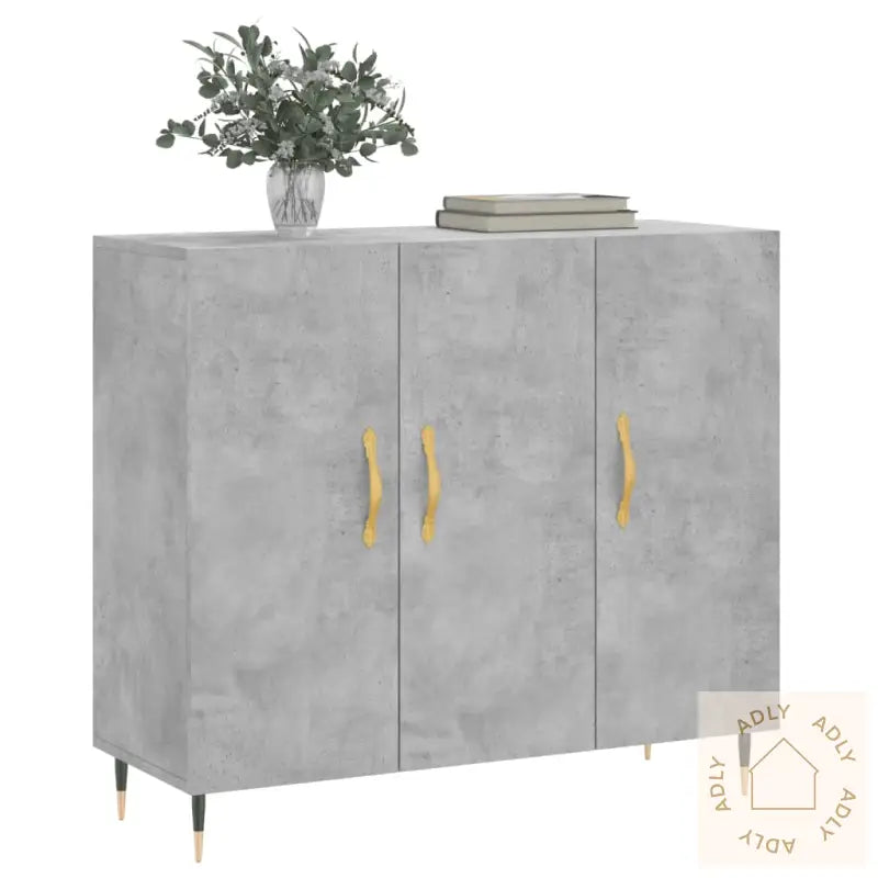 Skjenk Betonggrå 90X34X80 Cm Konstruert Tre