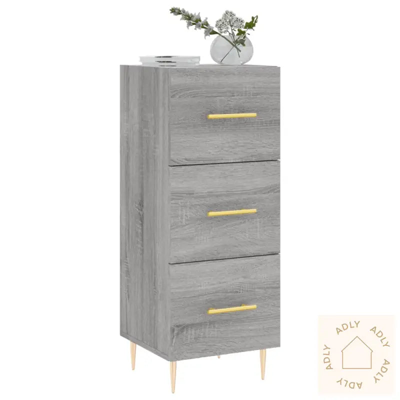 Skjenk Grå Sonoma 34,5X34X90 Cm Konstruert Tre