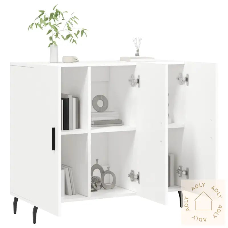 Skjenk Hvit 90X34X80 Cm Konstruert Tre