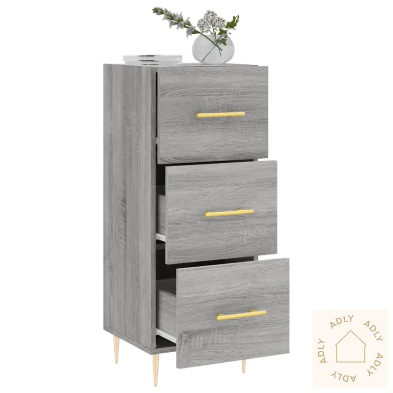 Skjenk Grå Sonoma 34,5X34X90 Cm Konstruert Tre