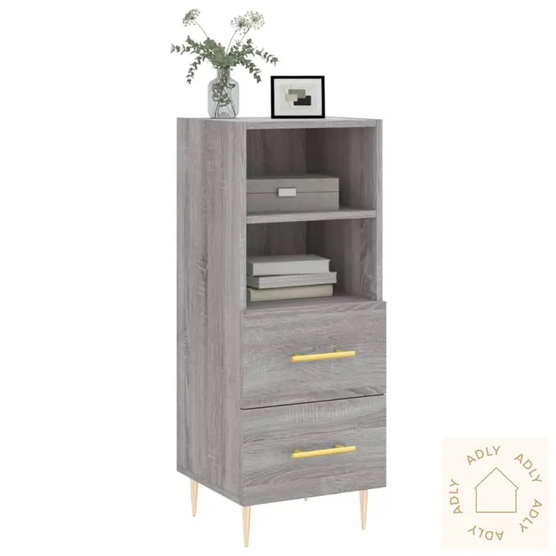 Skjenk Grå Sonoma 34,5X34X90 Cm Konstruert Tre