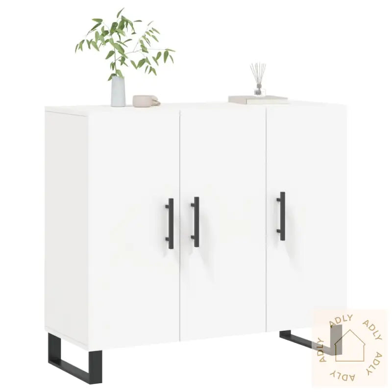 Skjenk Hvit 90X34X80 Cm Konstruert Tre
