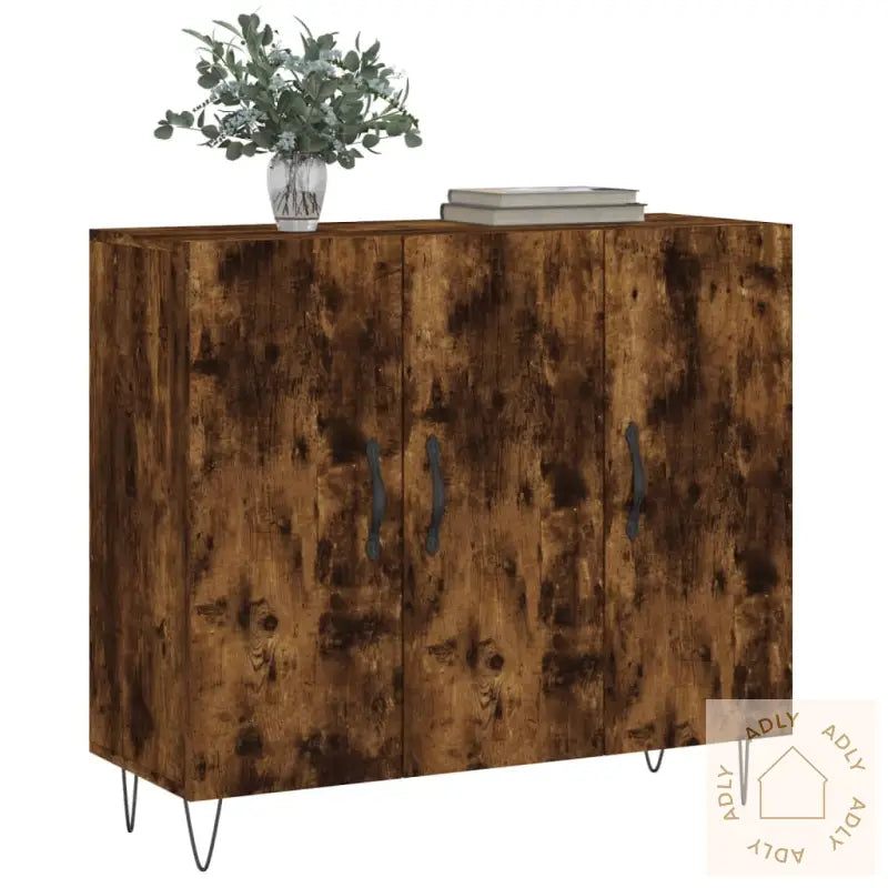 Skjenk Røkt Eik 90X34X80 Cm Konstruert Tre