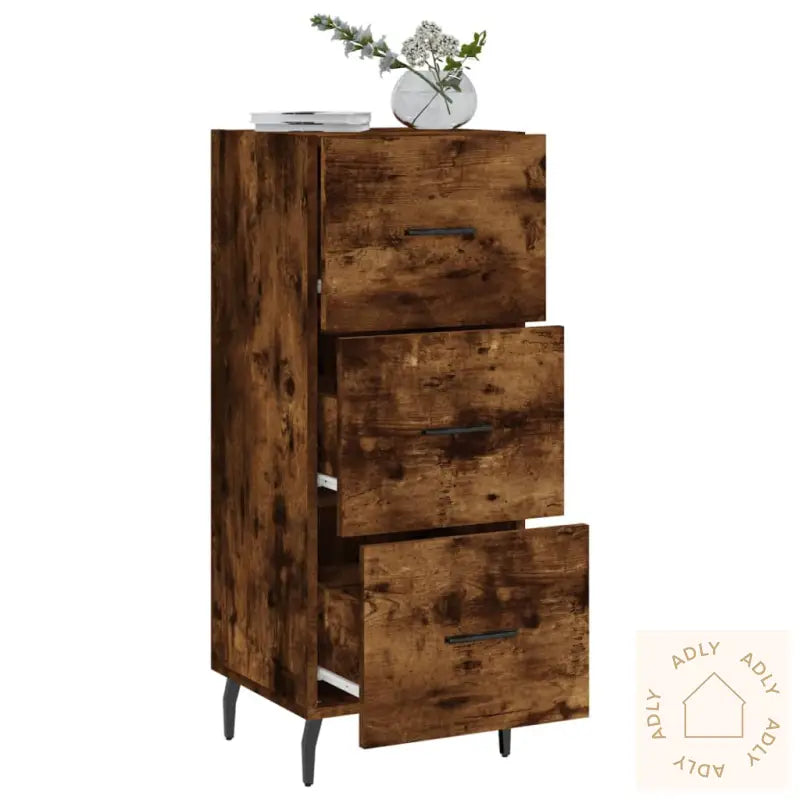 Skjenk Røkt Eik 34,5X34X90 Cm Konstruert Tre