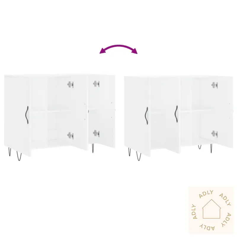 Skjenk Hvit 90X34X80 Cm Konstruert Tre