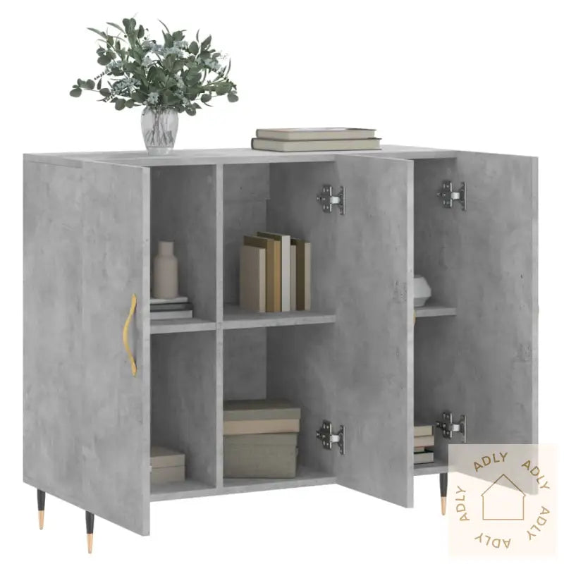 Skjenk Betonggrå 90X34X80 Cm Konstruert Tre