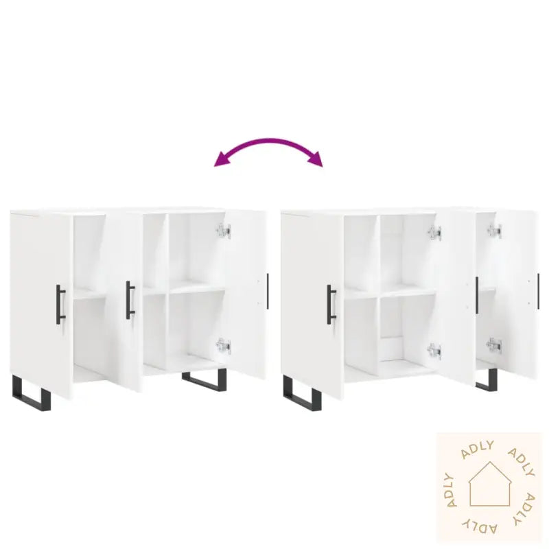Skjenk Hvit 90X34X80 Cm Konstruert Tre
