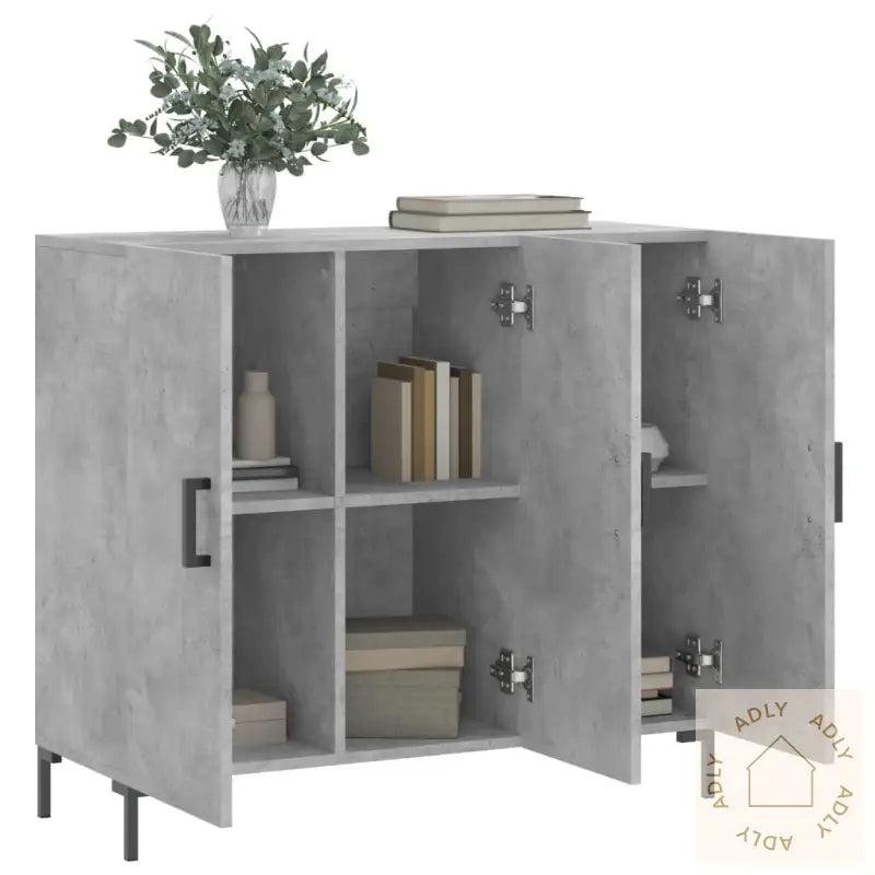 Skjenk Betonggrå 90X34X80 Cm Konstruert Tre