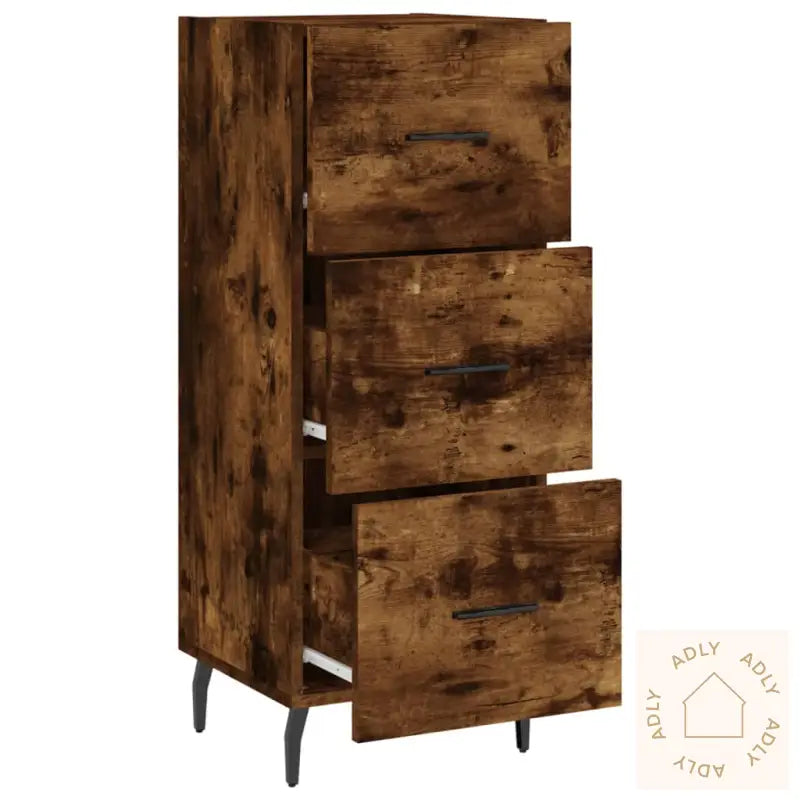 Skjenk Røkt Eik 34,5X34X90 Cm Konstruert Tre
