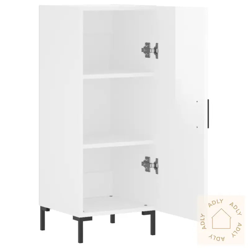 Skjenk Høyglans Hvit 34,5X34X90 Cm Konstruert Tre