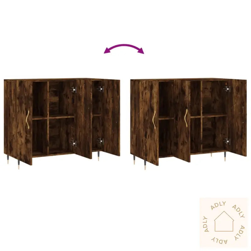 Skjenk Røkt Eik 90X34X80 Cm Konstruert Tre