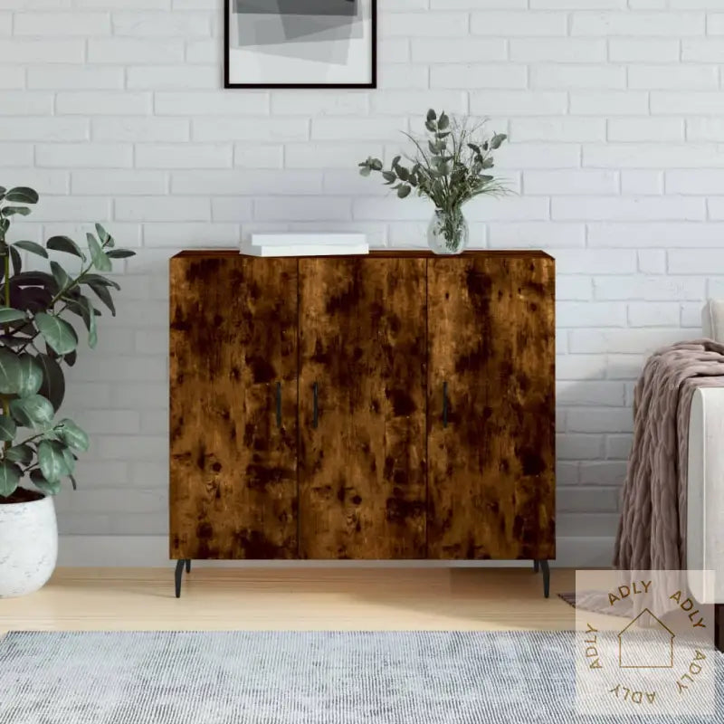 Skjenk Røkt Eik 90X34X80 Cm Konstruert Tre