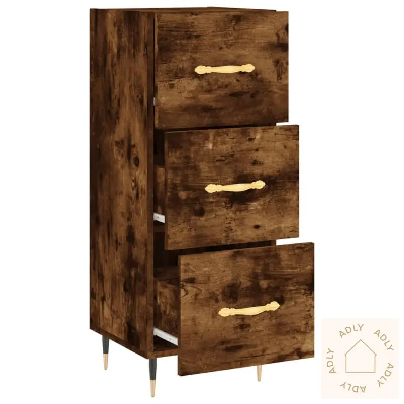 Skjenk Røkt Eik 34,5X34X90 Cm Konstruert Tre