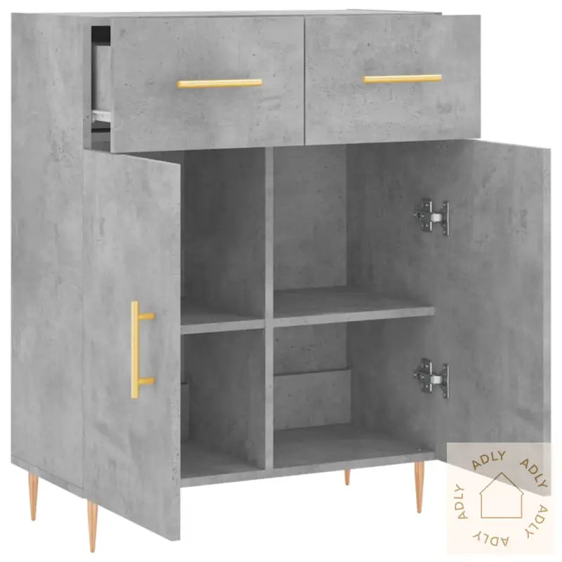 Skjenk Betonggrå 69,5X34X90 Cm Konstruert Tre