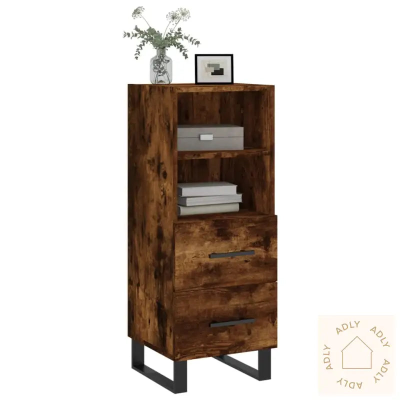 Skjenk Røkt Eik 34,5X34X90 Cm Konstruert Tre