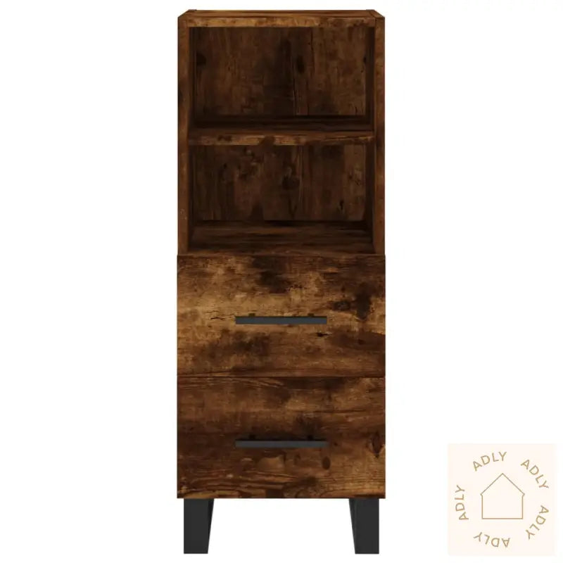 Skjenk Røkt Eik 34,5X34X90 Cm Konstruert Tre