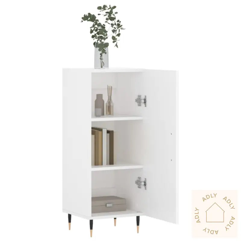 Skjenk Hvit 34,5X34X90 Cm Konstruert Tre