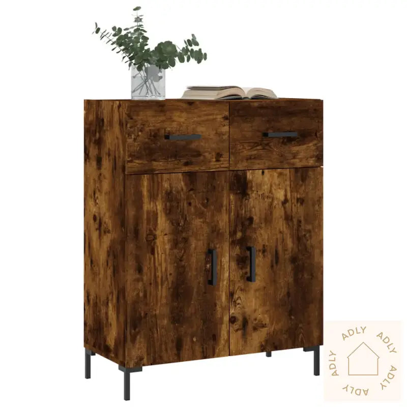 Skjenk Røkt Eik 69,5X34X90 Cm Konstruert Tre