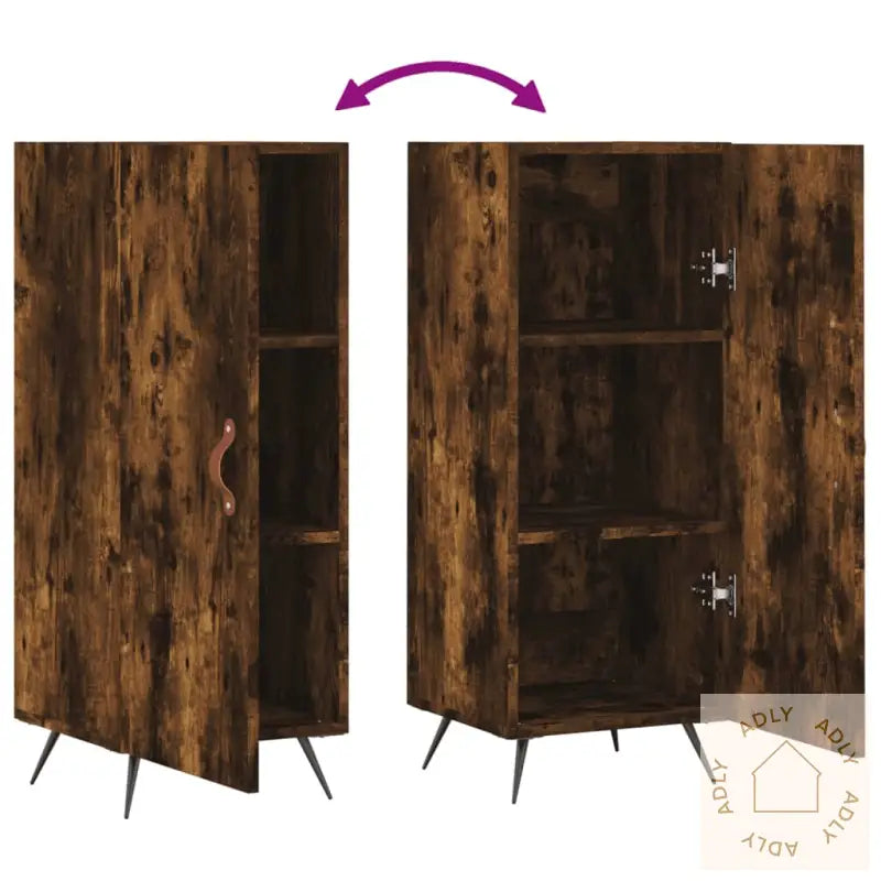 Skjenk Røkt Eik 34,5X34X90 Cm Konstruert Tre