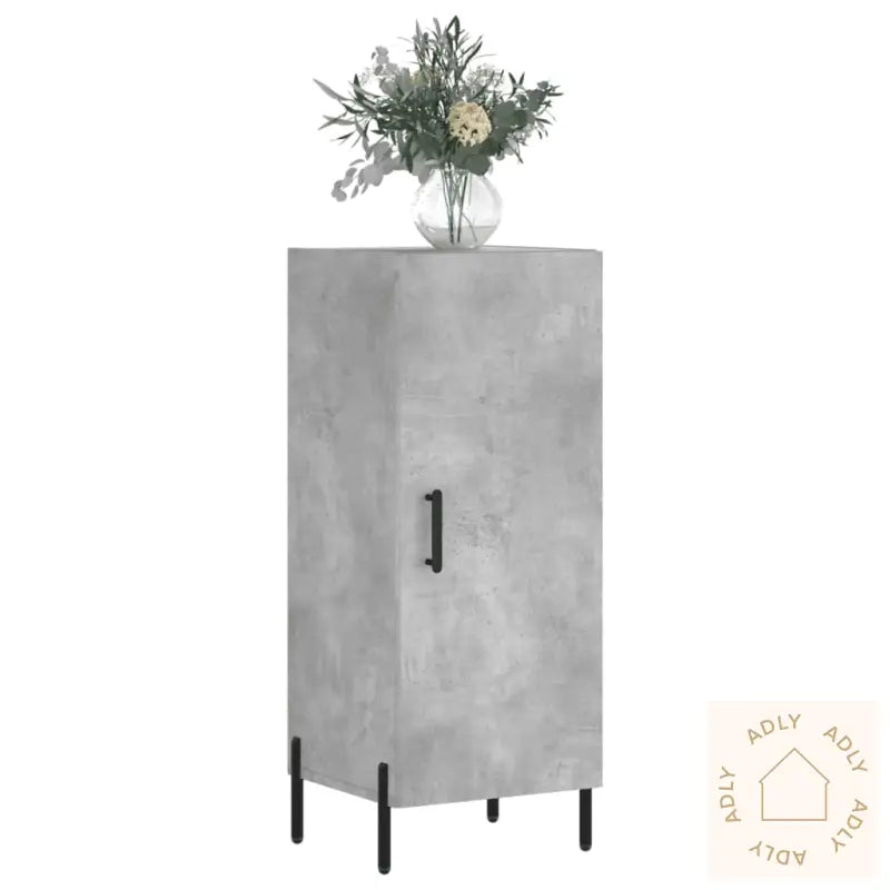 Skjenk Betonggrå 34,5X34X90 Cm Konstruert Tre