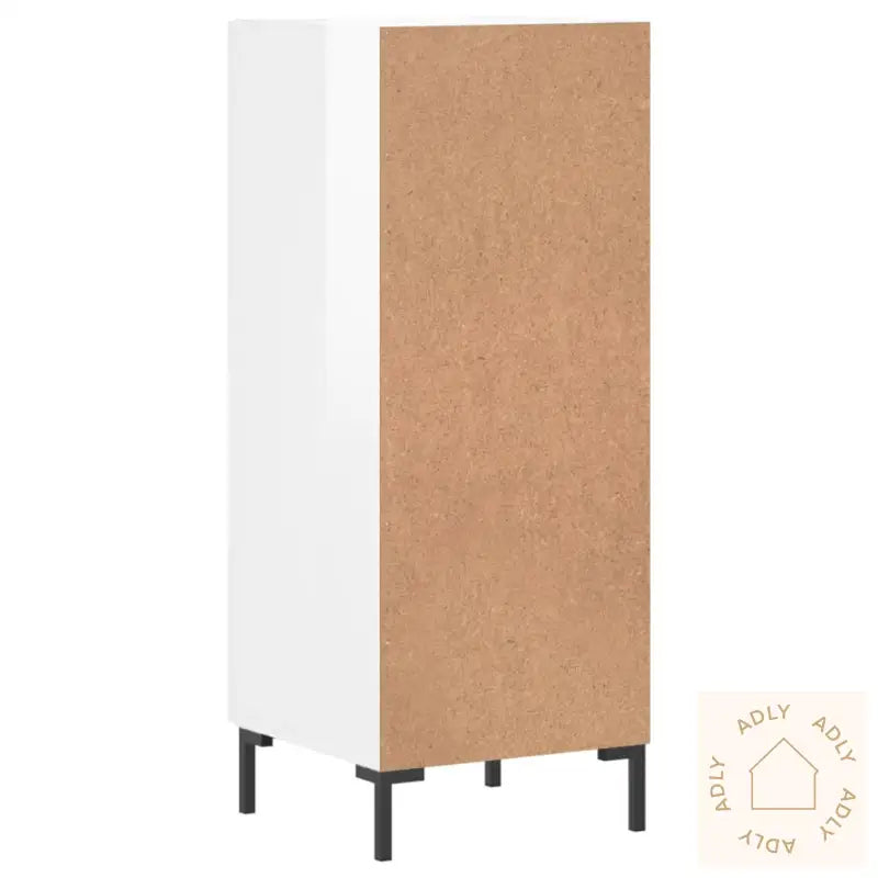 Skjenk Høyglans Hvit 34,5X34X90 Cm Konstruert Tre