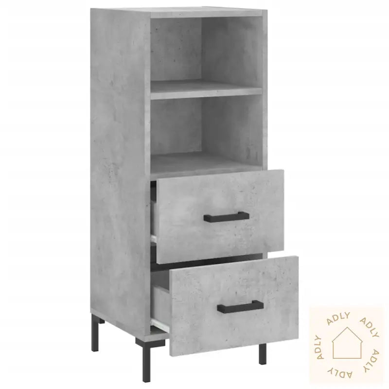 Skjenk Betonggrå 34,5X34X90 Cm Konstruert Tre