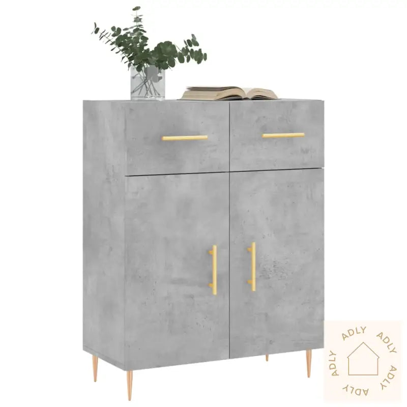 Skjenk Betonggrå 69,5X34X90 Cm Konstruert Tre