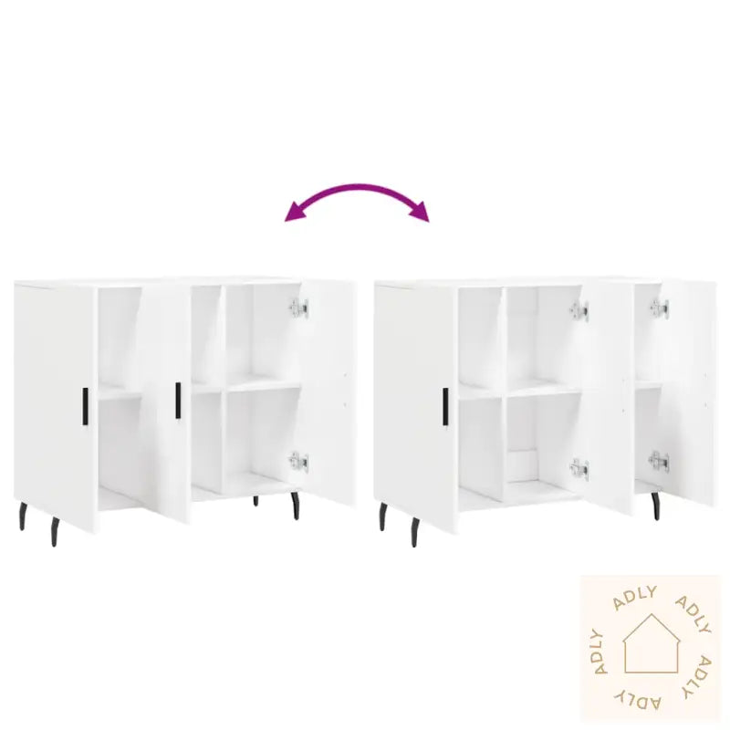 Skjenk Hvit 90X34X80 Cm Konstruert Tre