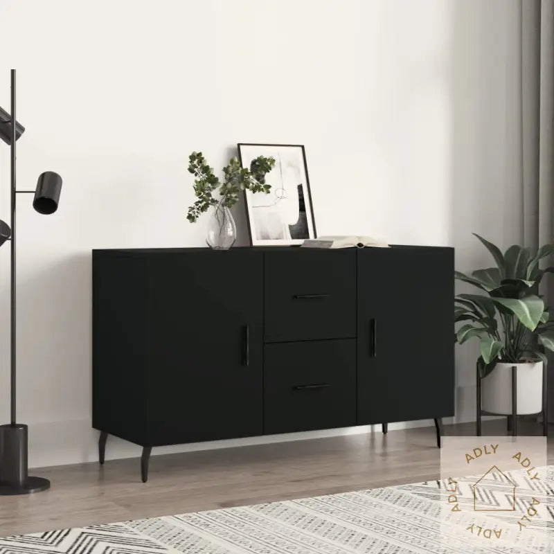 Skjenk Svart 100X36X60 Cm Konstruert Tre