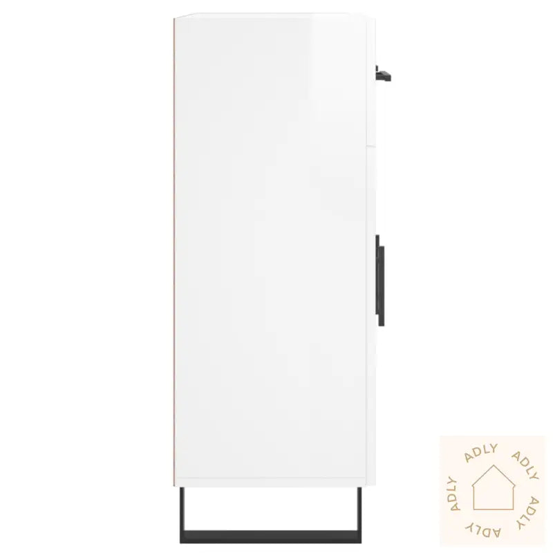 Skjenk Høyglans Hvit 69,5X34X90 Cm Konstruert Tre