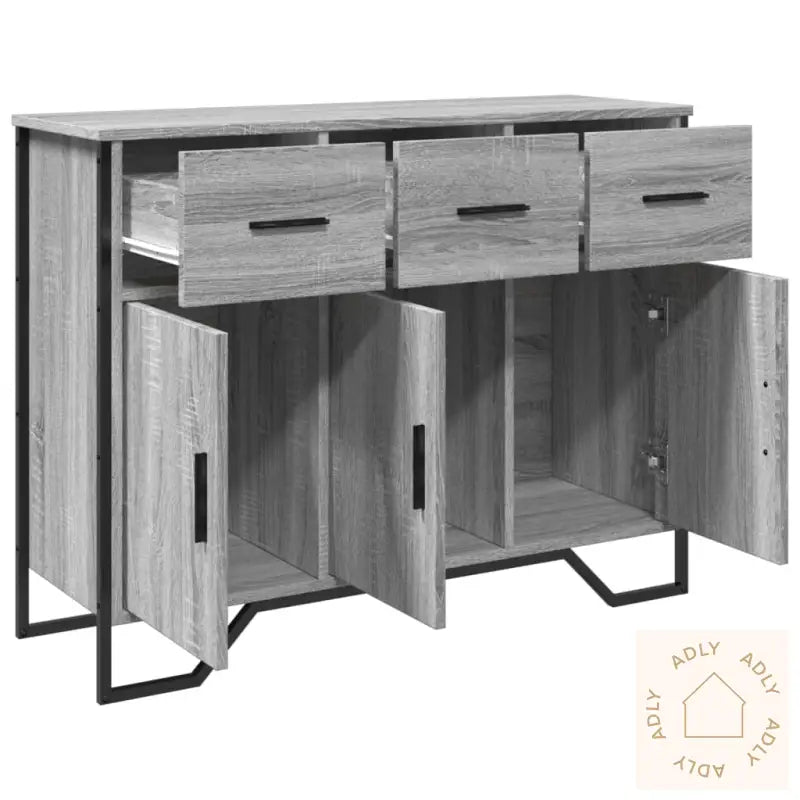Skjenk Grå Sonoma 97X32,5X74,5 Cm Konstruert Tre