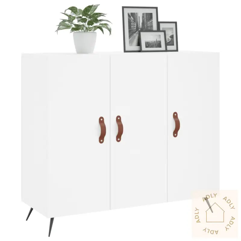 Skjenk Hvit 90X34X80 Cm Konstruert Tre