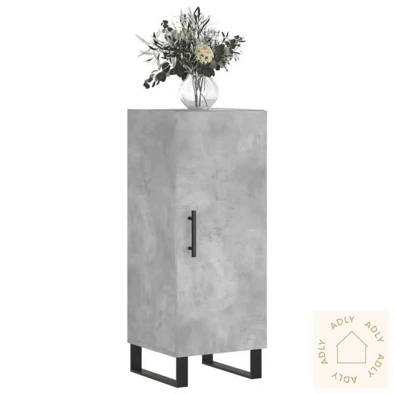 Skjenk Betonggrå 34,5X34X90 Cm Konstruert Tre