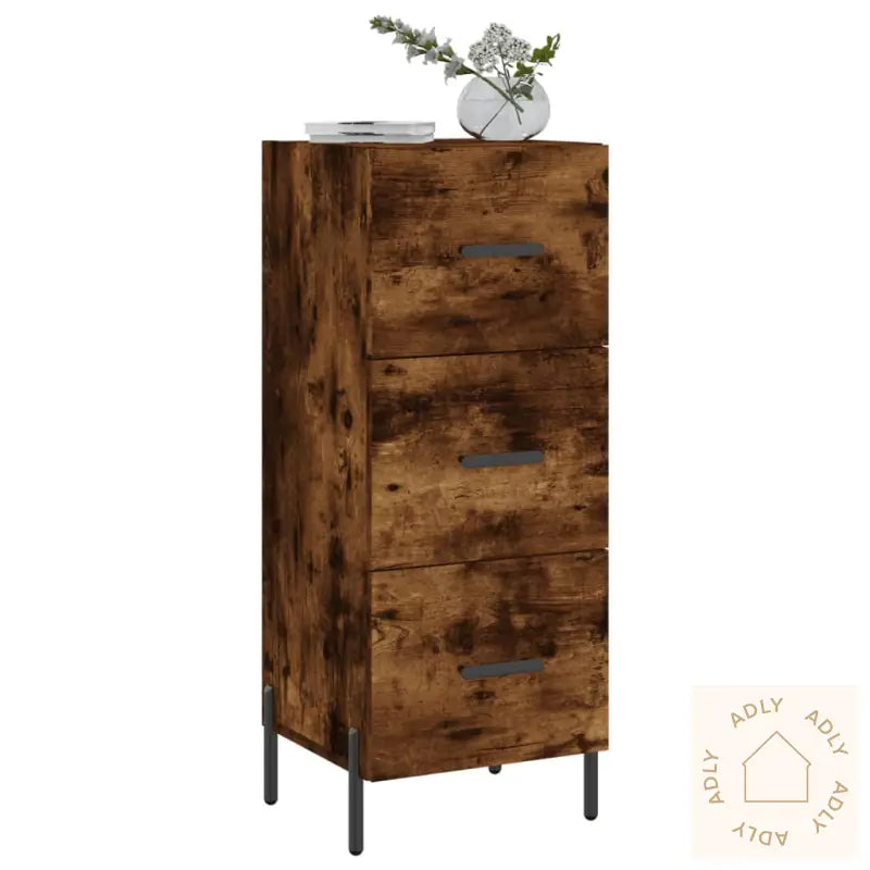 Skjenk Røkt Eik 34,5X34X90 Cm Konstruert Tre