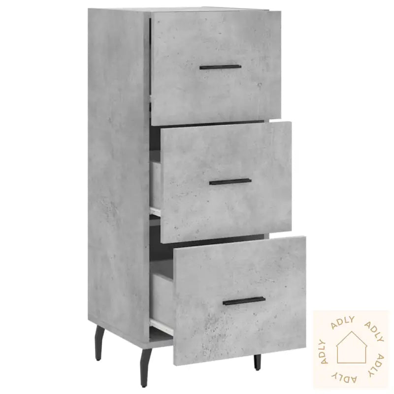 Skjenk Betonggrå 34,5X34X90 Cm Konstruert Tre