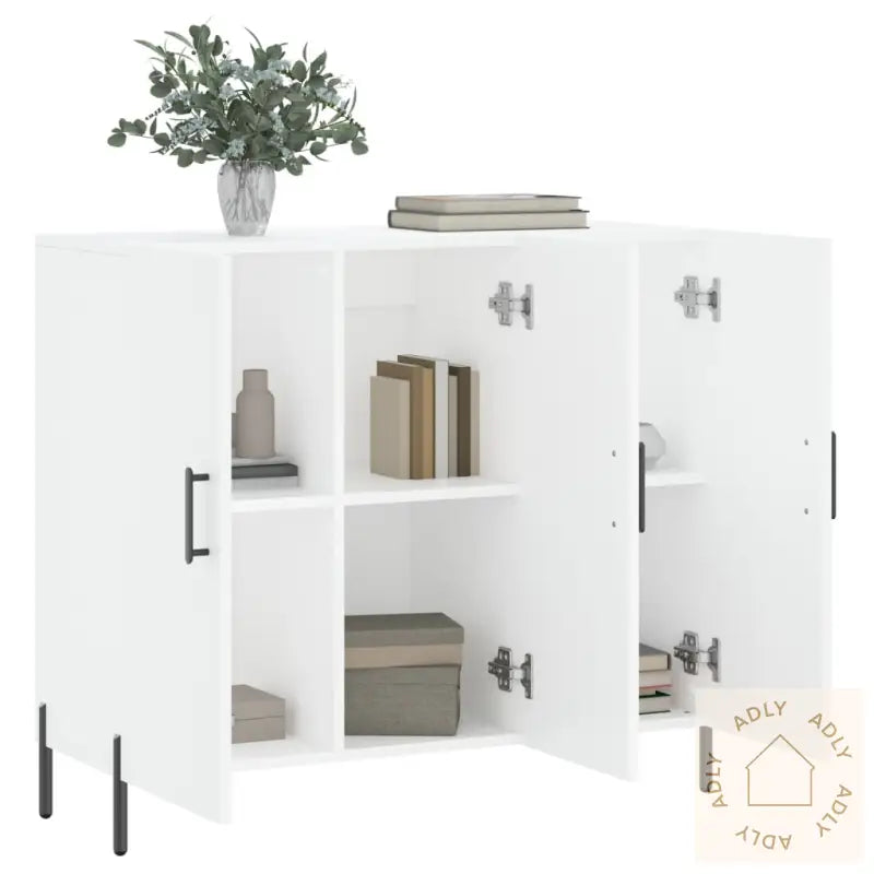 Skjenk Hvit 90X34X80 Cm Konstruert Tre
