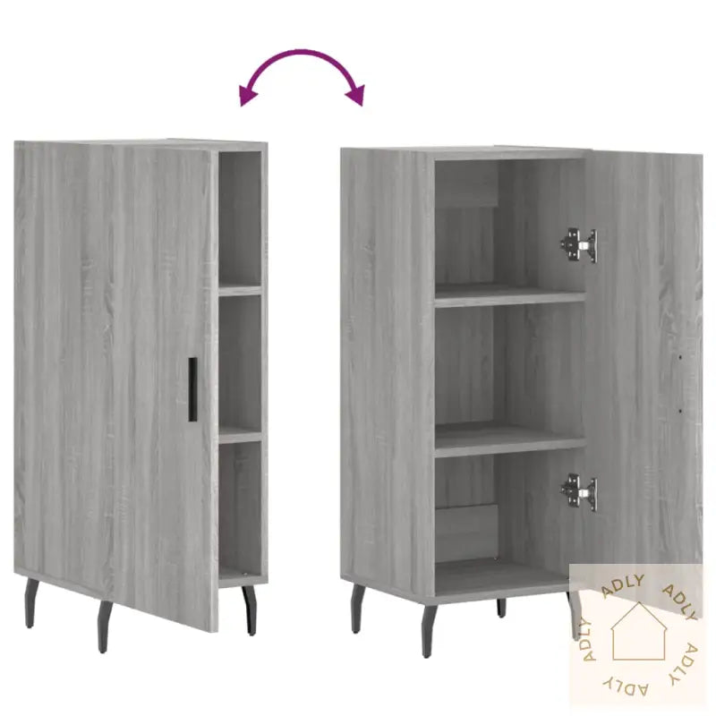 Skjenk Grå Sonoma 34,5X34X90 Cm Konstruert Tre