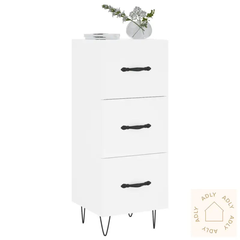 Skjenk Hvit 34,5X34X90 Cm Konstruert Tre