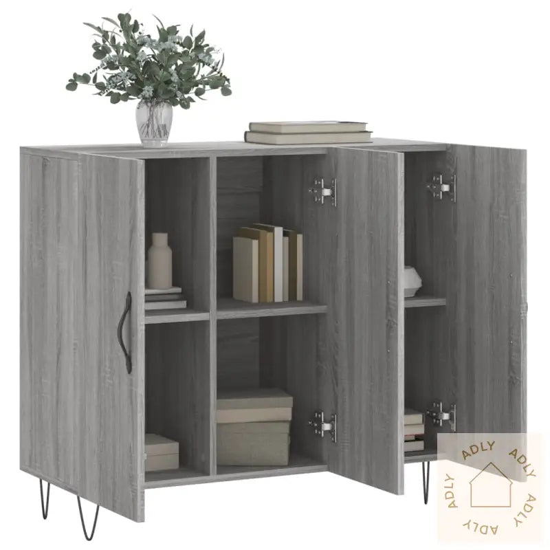 Skjenk Grå Sonoma 90X34X80 Cm Konstruert Tre