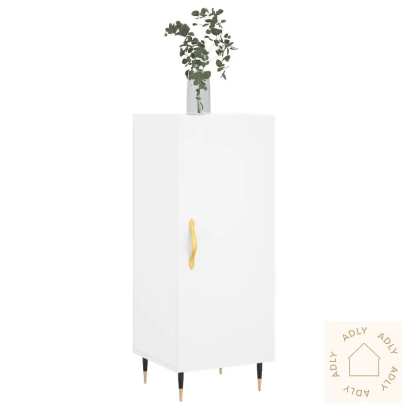 Skjenk Hvit 34,5X34X90 Cm Konstruert Tre