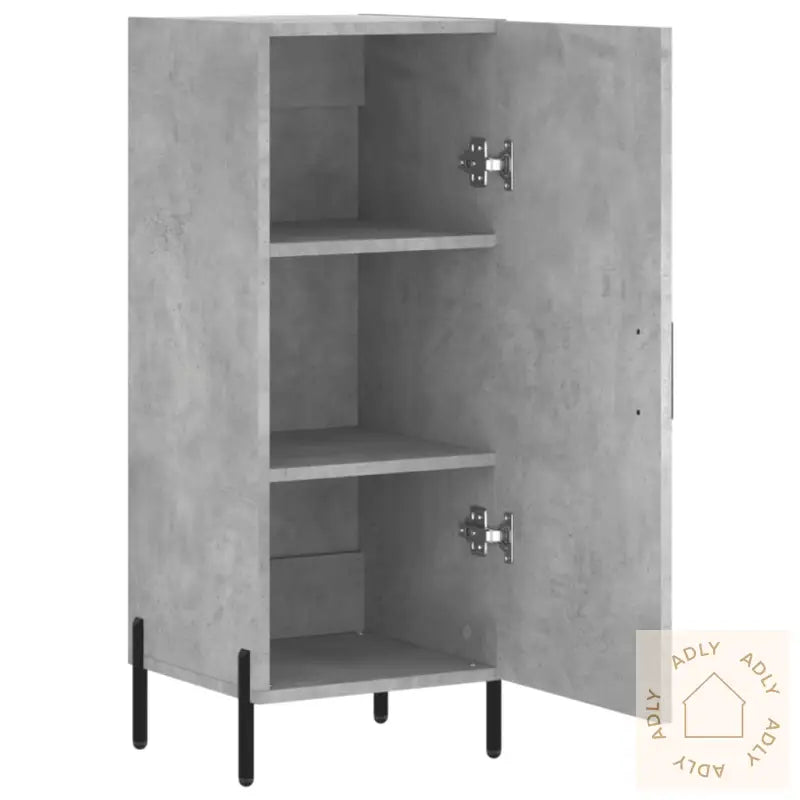 Skjenk Betonggrå 34,5X34X90 Cm Konstruert Tre