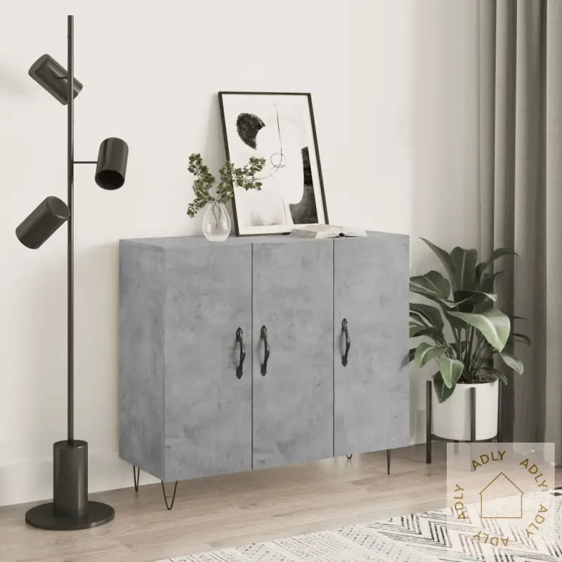 Skjenk Betonggrå 90X34X80 Cm Konstruert Tre