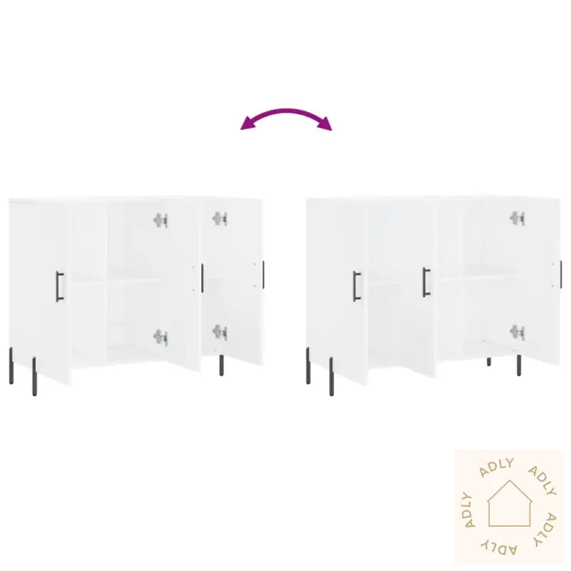 Skjenk Hvit 90X34X80 Cm Konstruert Tre